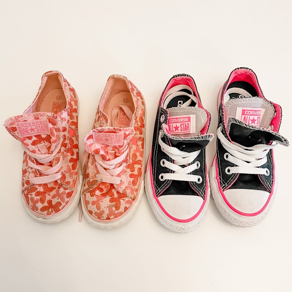 Converse size 11 girls shoes (two pairs)